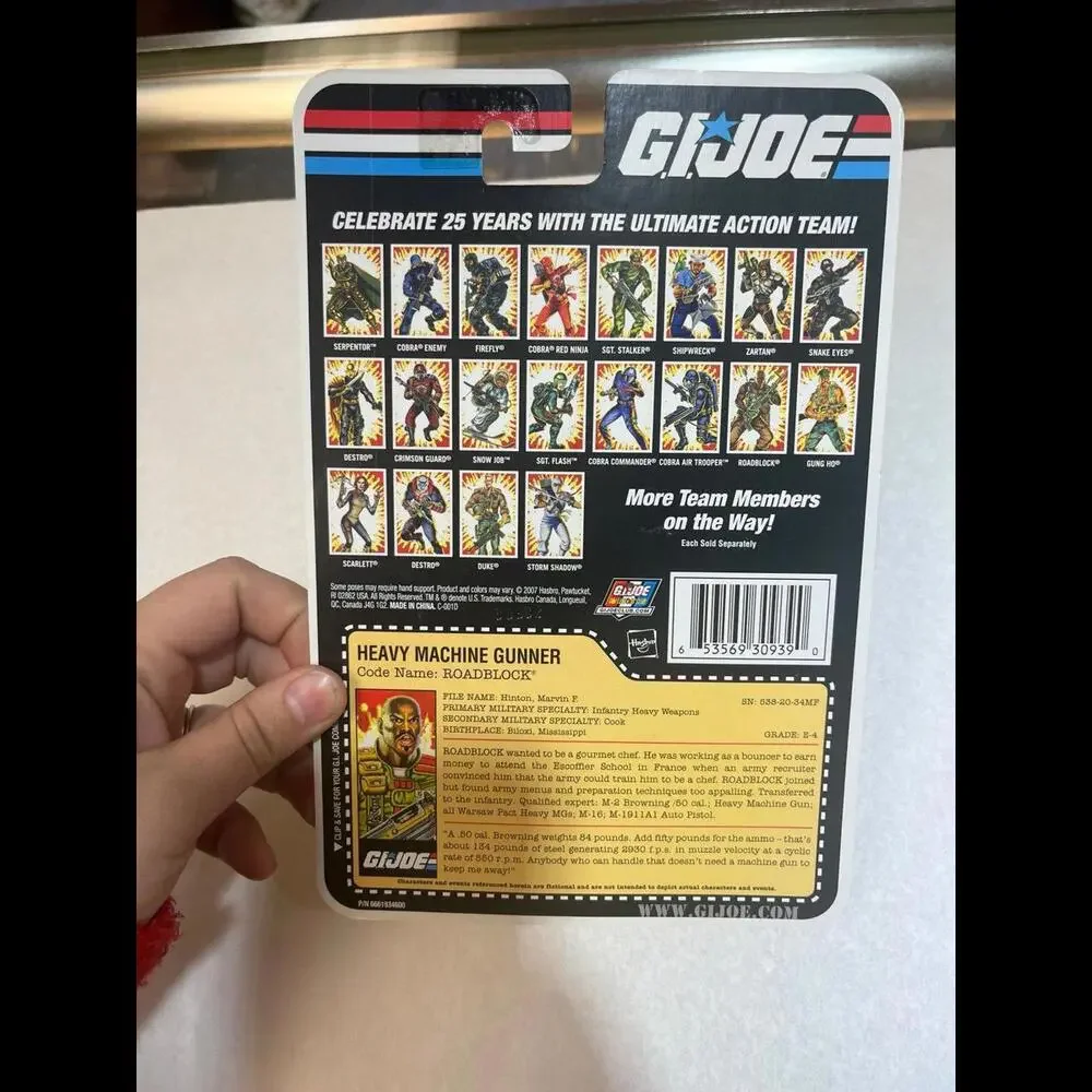 GI Joe Heavy Machine Gunner Roadblock 25th Anniversary Cartoon‎ Series 2007 New